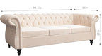 Chesterfield 3 Seater Sofa, Modern Velvet Tufted Couch 3 Seater - Image 2