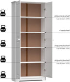 From the Tree Furniture Solid Pine Pantry Cabinet — 72" Tall White Kitchen - Image 9