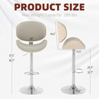 civama Bar Stools Set of 4 for Kitchen Counter, Adjustable Bar Height Chairs - Image 2
