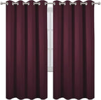 Burgundy Red Thermal Blackout Curtains/52 x 72 Inch/Set of 2 Panels Room - Image 2