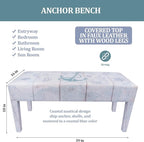 Indoor Coastal Bench Faux Leather Anchor Design - Image 3
