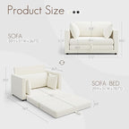 Convertible Sofa Bed, 2 in 1 Pull Out Loveseat Sleeper Sofa | 78.7” Folding - Image 3