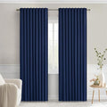 MIULEE Navy Blue Back Tab Blackout Curtains 52x90 Inch Long 2 Panels Set | Rod by MIULEE