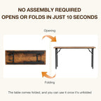 TEMI Long Computer Desk Folding Table - Image 4