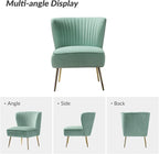 HULALA Home Velvet Accent Chair Set of 2, Modern Armless Upholstered Side Chair - Image 7