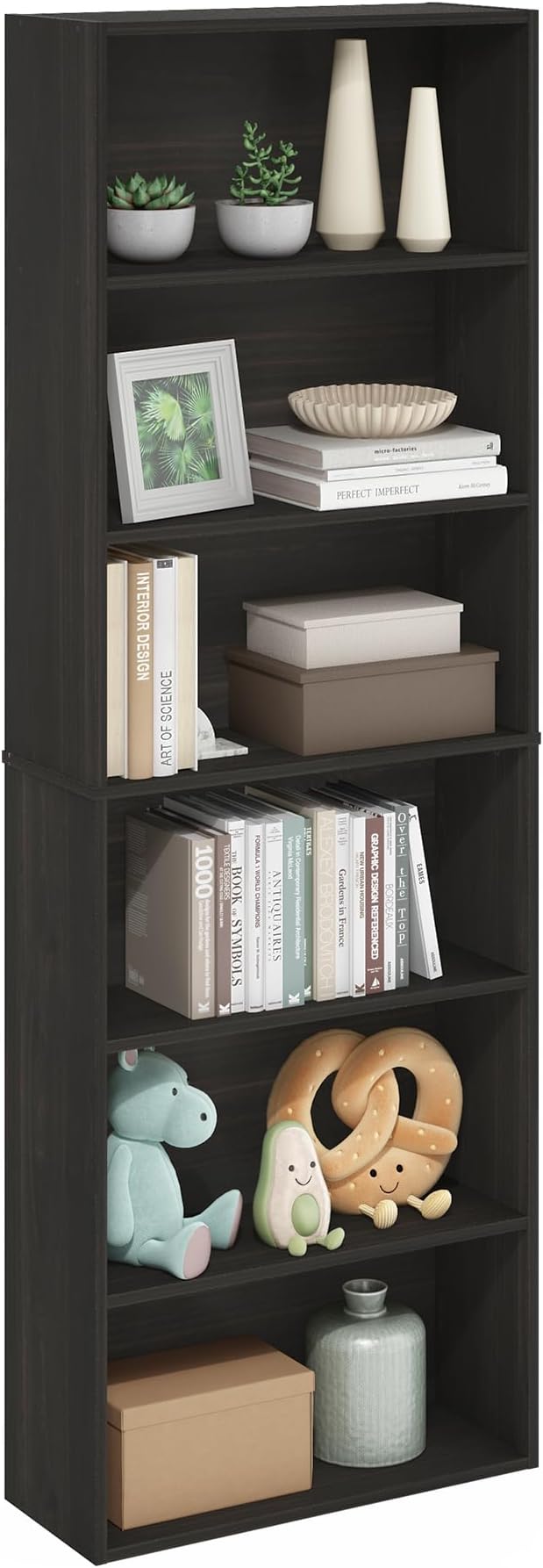Furinno Jaya Simply Home Free Standing 6-Tier Open Storage Bookcase by Furinno-FitsYourSpaceFitsYourBudget