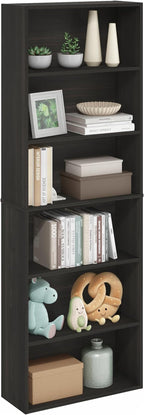 Furinno Jaya Simply Home Free Standing 6-Tier Open Storage Bookcase by Furinno-FitsYourSpaceFitsYourBudget