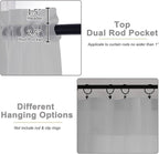 Kitchen Curtains 24 Inch Length Tier 2 Pieces, Light Grey Sheer Curtain Solid - Image 4