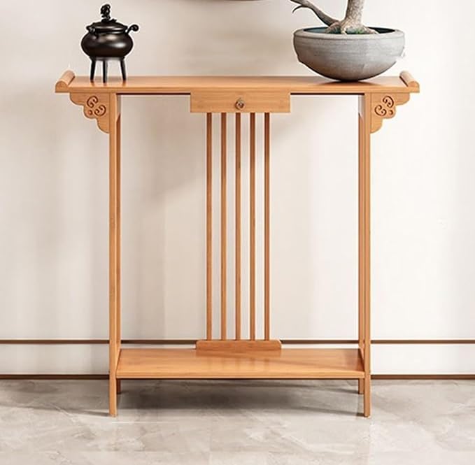 Natural Bamboo Console Table by Unknown