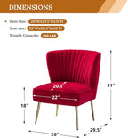 HULALA HOME Velvet Accent Chair, Modern Upholstered Cute Side Chair - Image 2