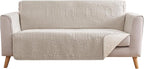 Beige Loveseat Covers for 2 Cushion Couch, Water-Repellent Quilted Covers for by Pamhaven