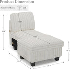 Belffin Modular Sectional Storage Chaise Module - Image 2