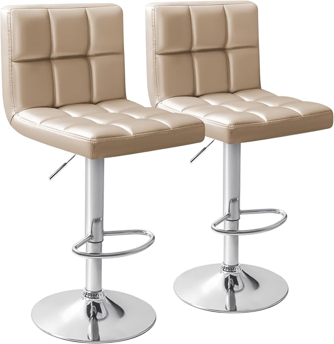 Homall Bar Stools Modern PU Leather Adjustable Swivel Barstools, Armless by Homall