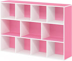 Furinno LUDER Book Shelf, 11-Cube Bookshelf, Reversible Bookcase, 9.4 x 29.1 x - Image 7