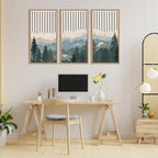 IARTTOP Large Mountain Wood Wall Art Framed Decor Set Of 3, Modern Mountain - Image 8
