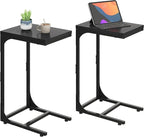 WLIVE C-Shaped End Table Set of 2, Small Couch Side Tables by WLIVE