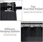 Black Valances for Windows, Modern Solid Mini Small Window Curtains for Cafe - Image 4
