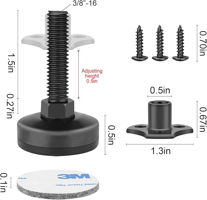 Anwenk Adjustable Leveling Feet Furniture Levelers Table Feet Heavy Duty Leg - Image 2