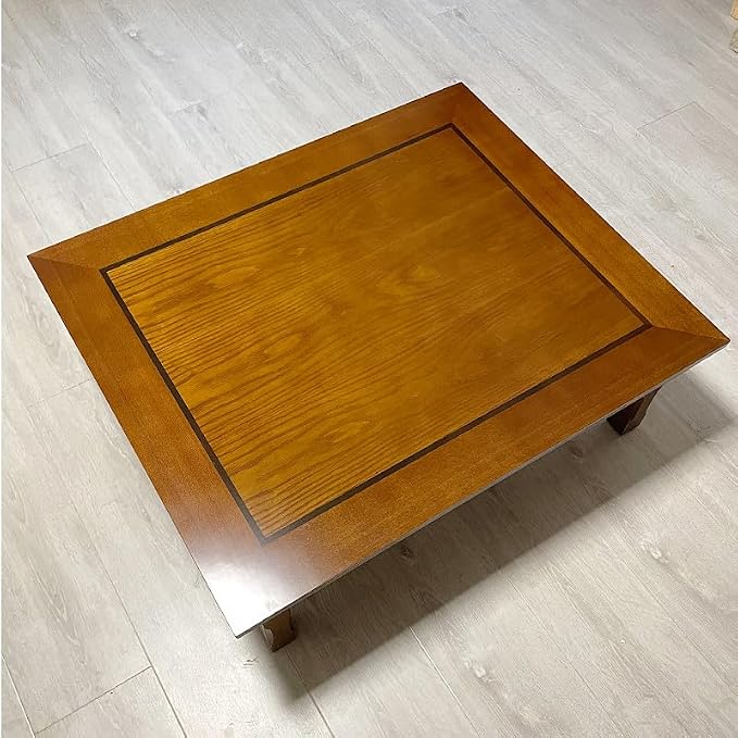 Rectangle 90X75cm Korean Coffee Table Folding Leg Asian Antique Style Living - Image 3