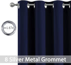 Yakamok Navy Blue Room Darkening Curtains 84 inch Sliding Door Drapes | 1 - Image 2