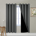 Yakamok Dark Grey 100% Blackout Curtains 72 Inches Long 52" Wide 2 Panels | by Yakamok