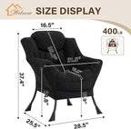 Welnow Black Single Lazy Chair for Living Room, Modern Reading Accent Chair - Image 3