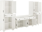 Crosley Furniture Tara 3-Piece Modern Farmhouse Sideboard Buffet Cabinet and - Image 5