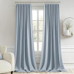 MIULEE Light Blue Back Tab Blackout Curtains 52x108 Inch Long 2 Panels Set | - Image 9