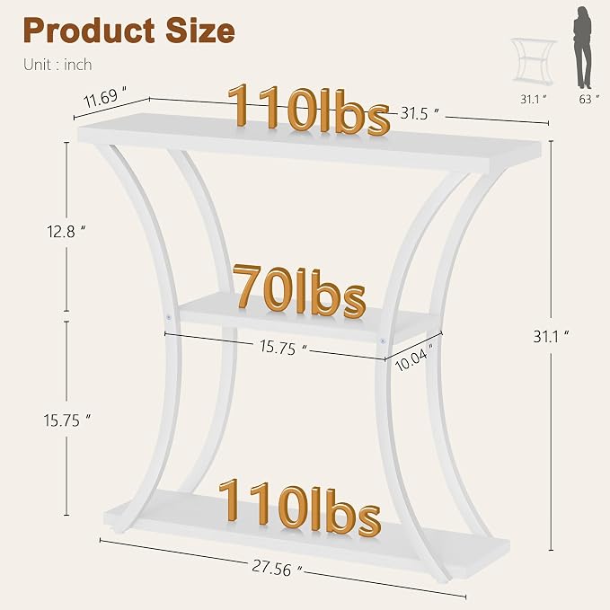 Hoctieon 3 Tier Console Table - Image 2