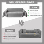 DREAMINGO Modern Chenille Couch Cover Blanket Washable Sofa Covers - Image 5