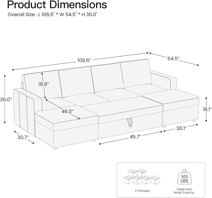 Belffin Modular Sectional Sleeper Sofa Bed - Image 2