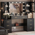 TOKSOM Black Vanity Desk with Mirror, Lights & Charging Station, 58.3" 3 by TOKSOM