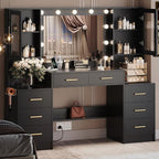 TOKSOM Black Vanity Desk with Mirror, Lights & Charging Station, 58.3" 3 by TOKSOM