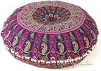 32" Purple Burgundy Floor Meditation Pillow Cushion Seating Throw Cover Mandala by EyesofIndia