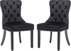 KCC Velvet Dining Chairs Set of 2, Upholstered High-end Tufted Dining Room Chair by KCC