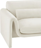 Meridian Furniture 199Cream-C Sloan Collection Modern | Contemporary Velvet - Image 10