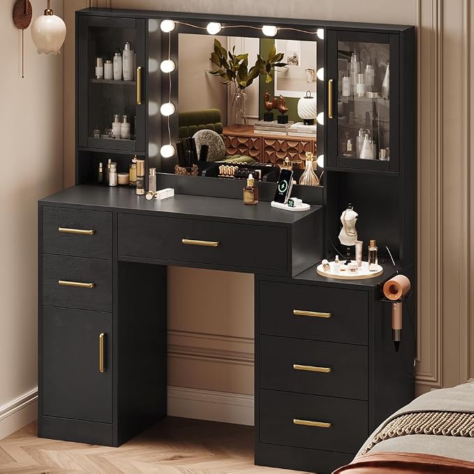 TOKSOM Makeup Vanity Desk with Mirror and Lights, Dressing Table Vanity Set - Image 8