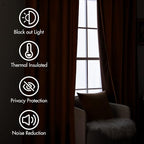 MIULEE Velvet Curtains 52x96 inches 2 Panels Gold Brown Blackout Curtains | - Image 5