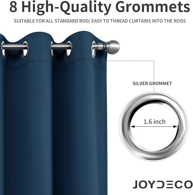 Joydeco Blackout Curtains 108 Inch Length 2 Panels Set, Thermal Insulated Long - Image 2