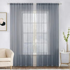 MIULEE 2 Panels Sheer Curtains for Living Room 54X84 Inch Dark Grey | Window by MIULEE