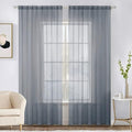 MIULEE 2 Panels Sheer Curtains for Living Room 54X108 Inch Dark Grey | Window by MIULEE