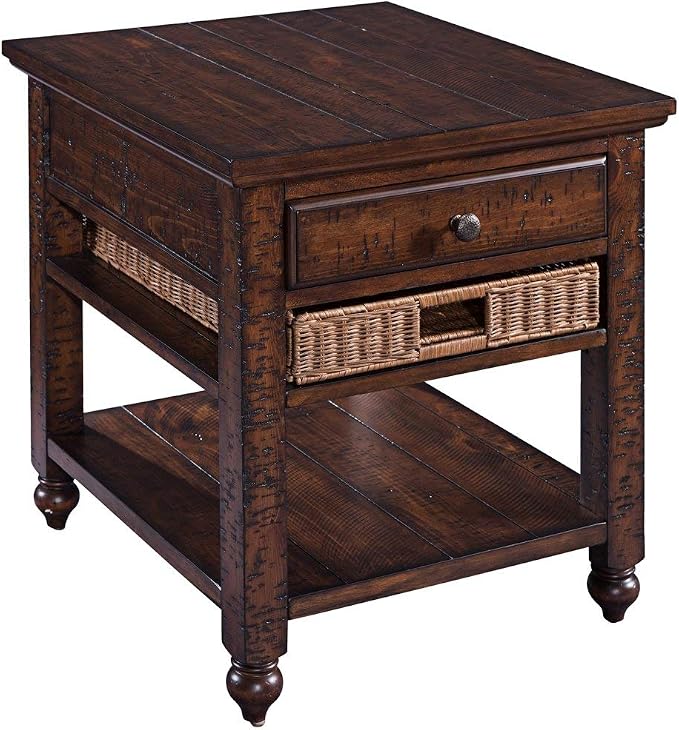 Magnussen T3521 Cottage Lane Casual Distressed Coffee Rectangular End Table - Image 2