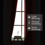 Red and Black Ombre Blackout Bedroom Curtains 102 Inches | Room Darkening - Image 3
