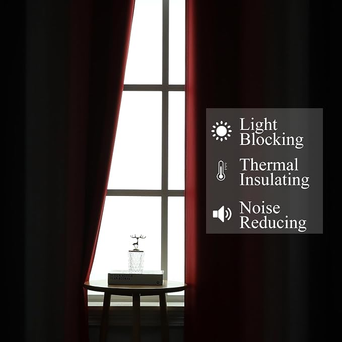 Red and Black Ombre Blackout Curtains - Image 3