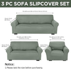Peryiter 3 Pcs Couch and Loveseat Covers Set Sofa Cover - Image 2