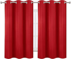 Blackout Curtains 38 x 54 inch/Bright Red Curtains Set of 2 Panels/Thermal - Image 2