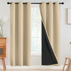 SimpleHome Beige 100% Blackout Curtains Room Darkening Living Room 72 Inch | by SimpleHome