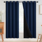 SimpleHome Navy Blue 100% Blackout Curtains Room Darkening Living Room 72 | by SimpleHome