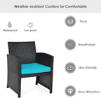 Tangkula 4 Pieces Patio Wicker Conversation Furniture Set, Patiojoy Sofa & - Image 8