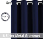 Yakamok Room Darkening Curtains 52x90 inch Length Navy Blue-Living Room | 2 - Image 3